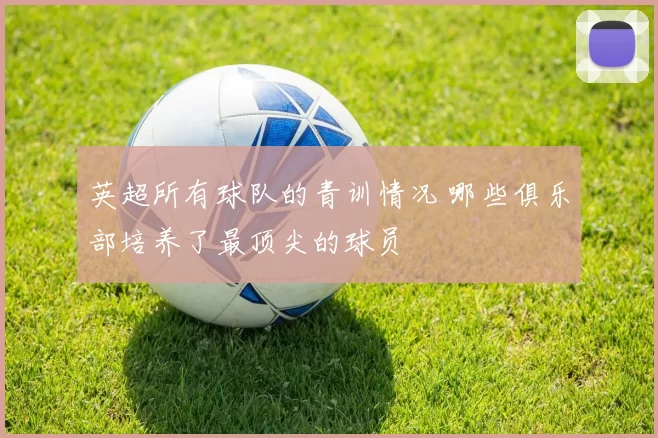 英超所有球队的青训情况 哪些俱乐部培养了最顶尖的球员